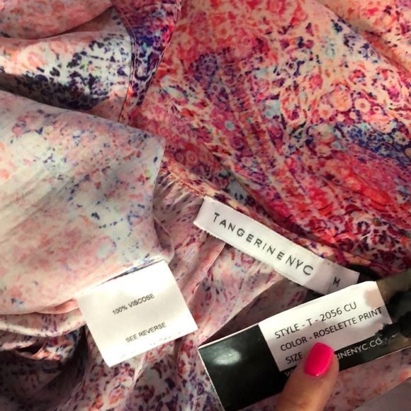 Tangerine NYC Roselette Long Sleeve Boho Top - Picture 8 of 8